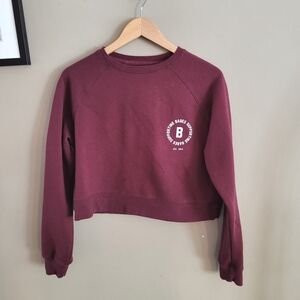 BTL "Babes Supporting Babes" cropped maroon sweatshirt, S/M